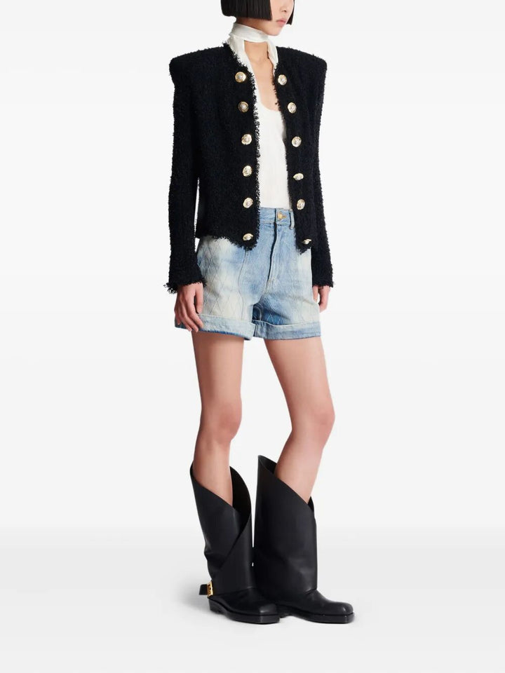 Balmain Women Edge-To-Edge Silky Tweed Jacket
