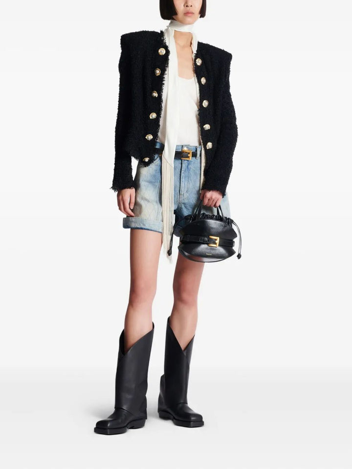 Balmain Women Edge-To-Edge Silky Tweed Jacket