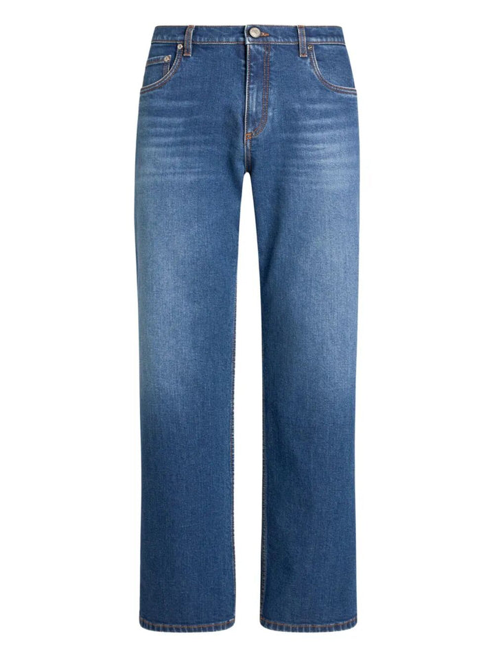 Etro Men Straight-Leg Jeans With Pegaso
