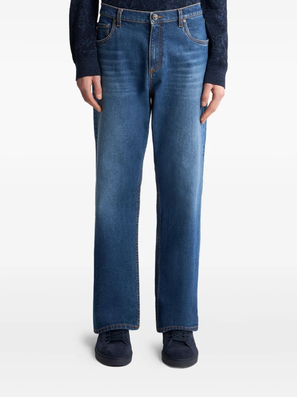 Etro Men Straight-Leg Jeans With Pegaso