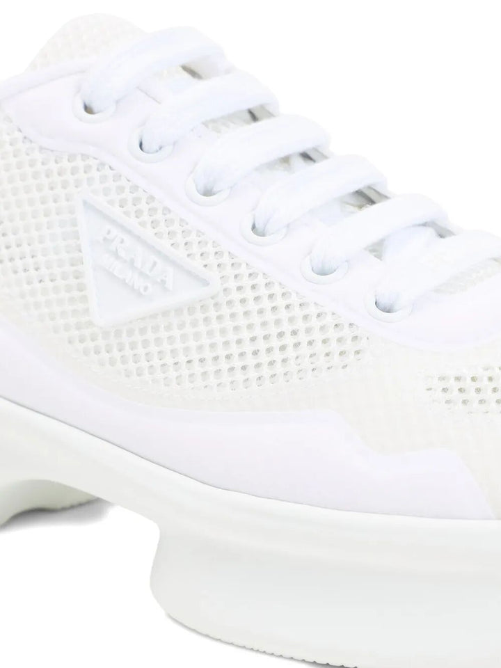 Prada Women Mesh And Re-Nylon Sneakers