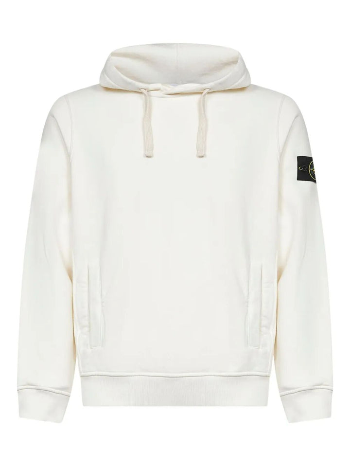 Stone Island Men Brushed Organic Cotton Fleece Hoodie