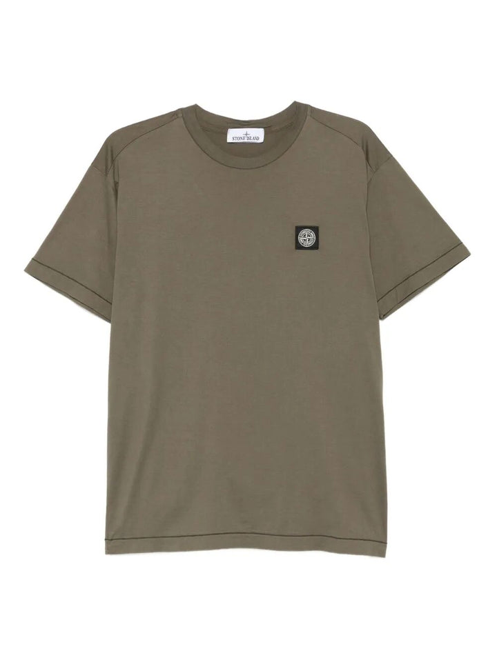 Stone Island Men Slim Fit Cotton Jersey T-Shirt With Compass Patch
