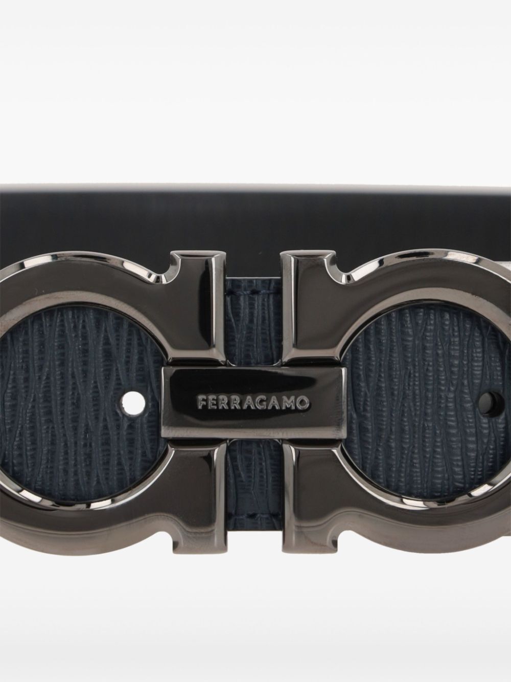 Ferragamo Men Semi-Matt Grained Leather Reversible Gancini Belt