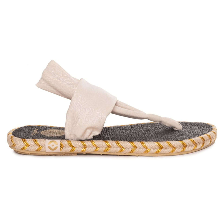 Nalho women's white open toe fabric Thong Sandals