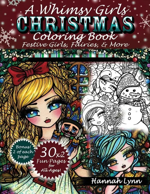 A Whimsy Girls Christmas Coloring Book: Festive Girls, Fairies, & More - Paperback