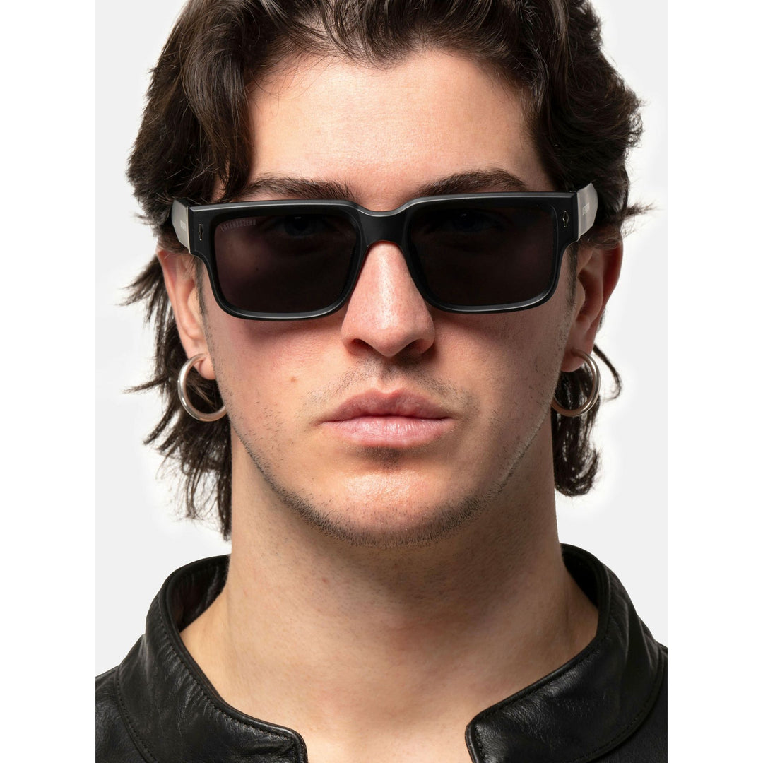 Black stylish Italian designed affordable sunglasses with UV protection.