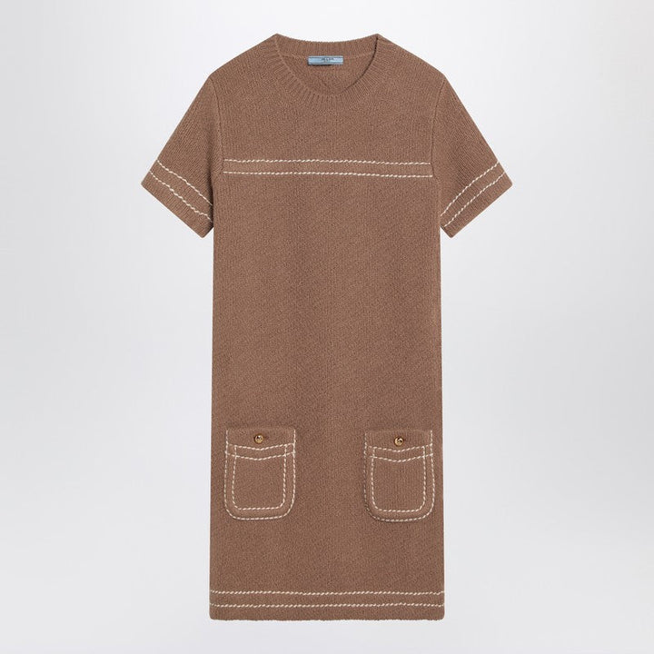 Prada Camel-Coloured Cashmere Short Dress Women