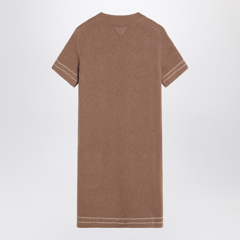 Prada Camel-Coloured Cashmere Short Dress Women