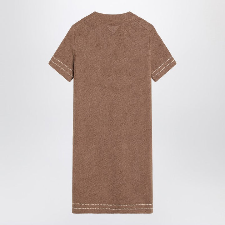 Prada Camel-Coloured Cashmere Short Dress Women