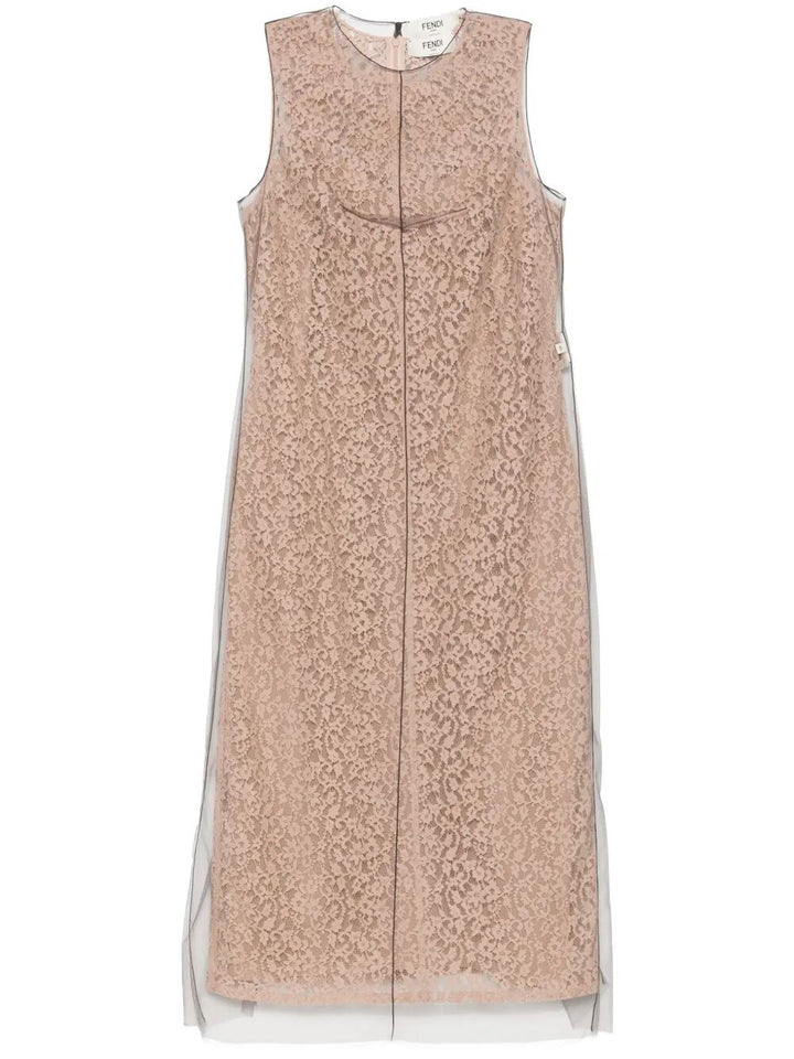Fendi Women Blooming Lace Midi Dress