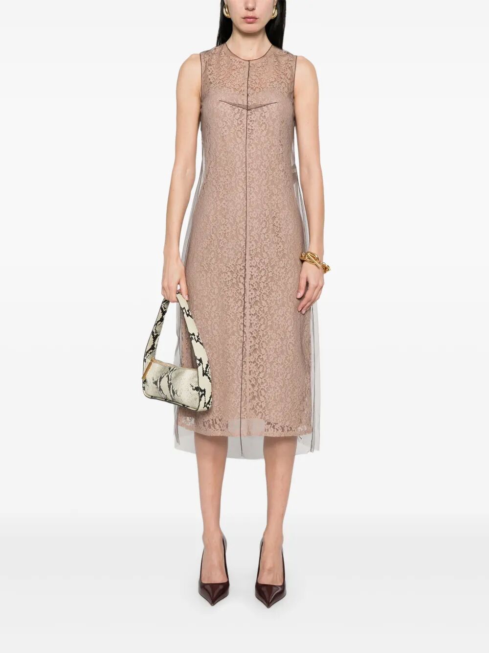 Fendi Women Blooming Lace Midi Dress