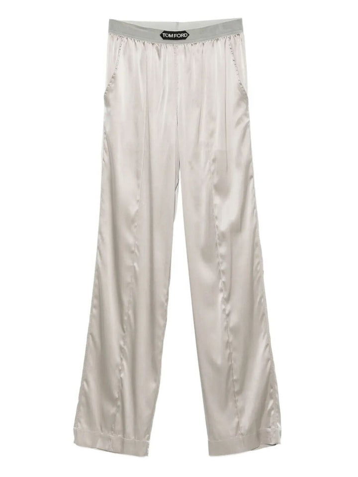 Tom Ford Women Stretch Silk Satin Pijamas Trousers