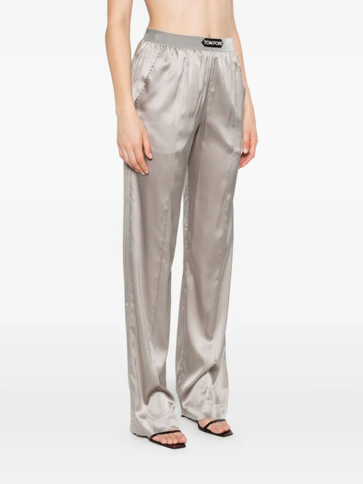 Tom Ford Women Stretch Silk Satin Pijamas Trousers