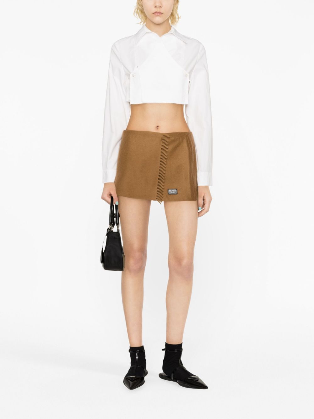 Prada Women Wraparound Cashmere Miniskirt
