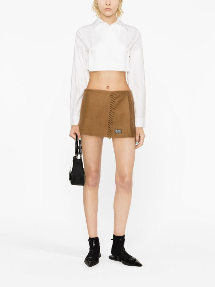 Prada Women Wraparound Cashmere Miniskirt