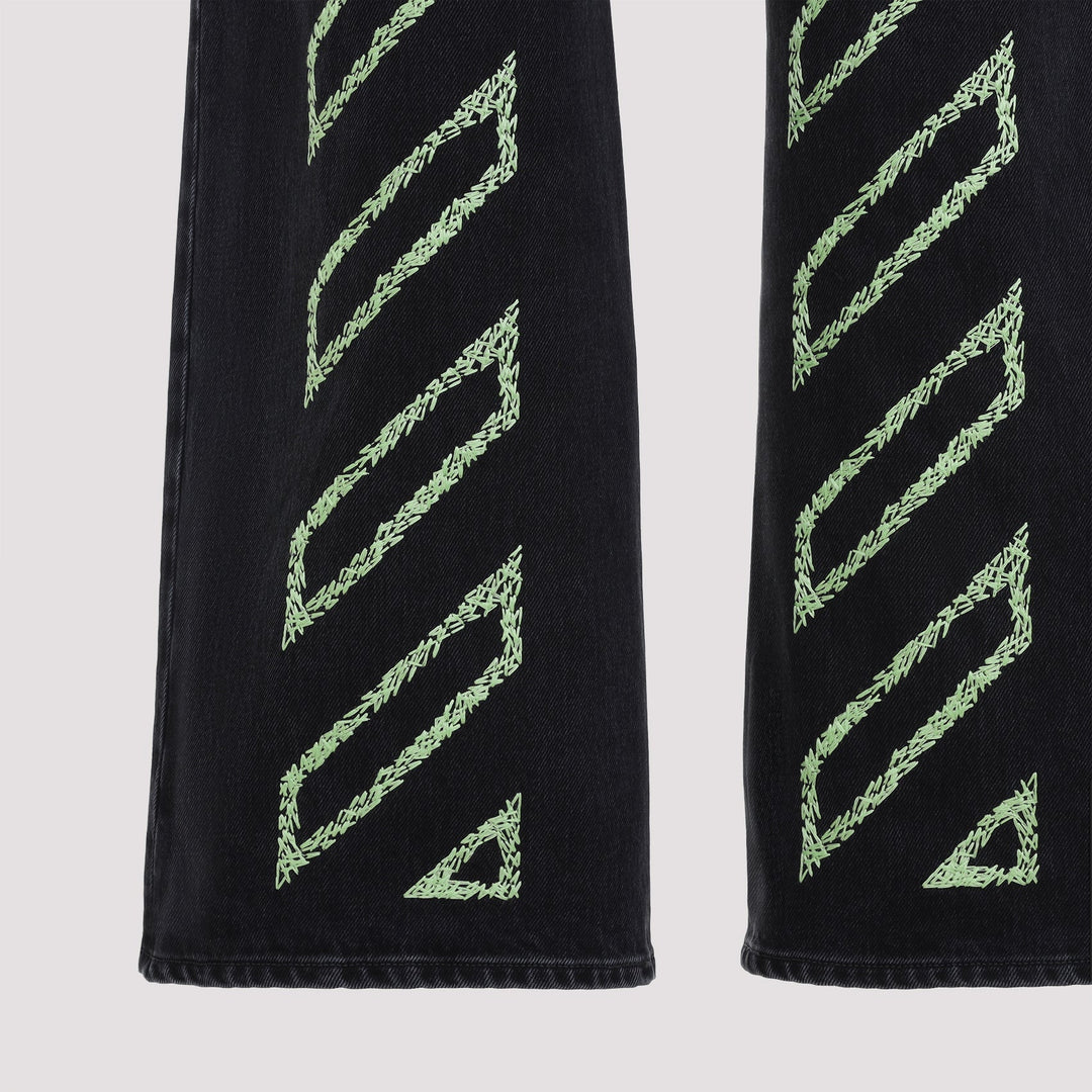 Off White Diag Relaxed Jeans Men