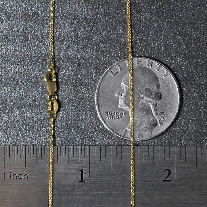 14k Yellow Gold Diamond Cut Cable Link Chain 0.8mm