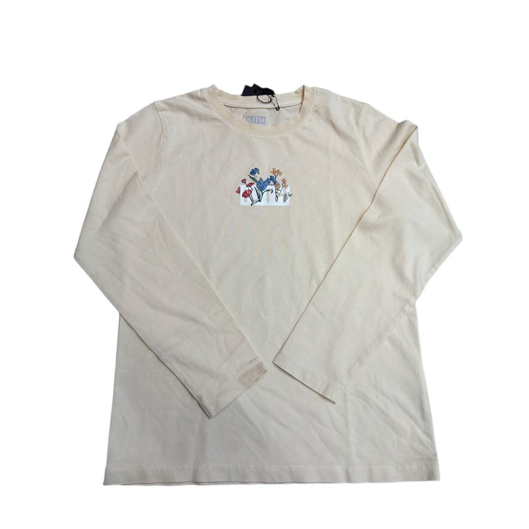 Kith Botanical Box Logo Ls Tee Almond Milk