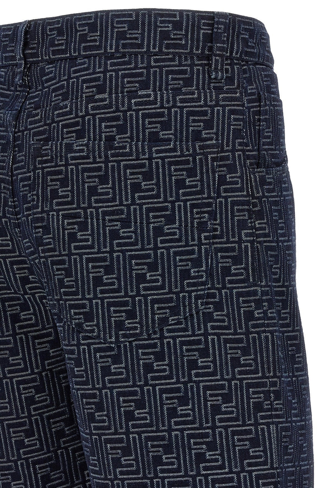 Fendi Men Bermuda Jeans Jacquard Ff
