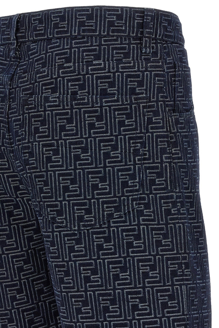 Fendi Men Bermuda Jeans Jacquard Ff