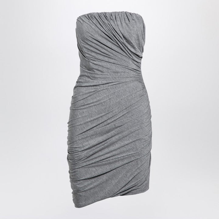 The Attico Grey Draped Viscose Mini Dress Women