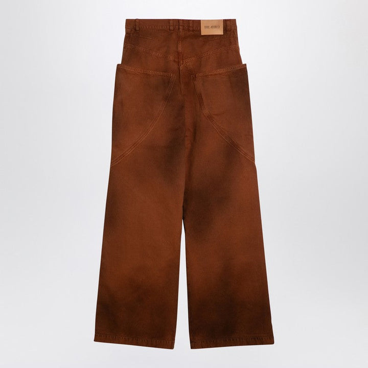 The Attico Brown Shaded Baggy Jeans Women