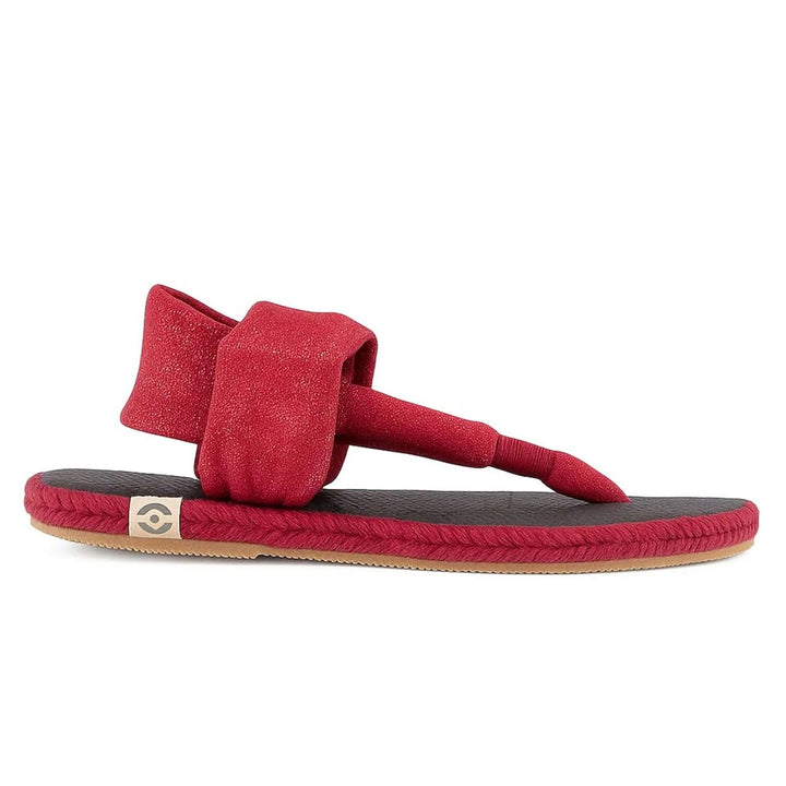 Nalho women's red fabric flip flop Sandals