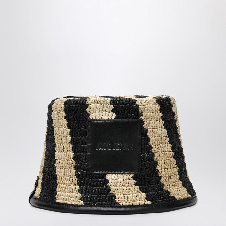 Jacquemus Le Bob Soli Striped Raffia Bucket Hat Women
