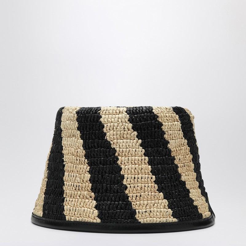 Jacquemus Le Bob Soli Striped Raffia Bucket Hat Women
