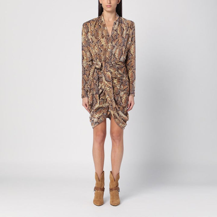 Isabel Marant Cleora Snake Print Dress Women