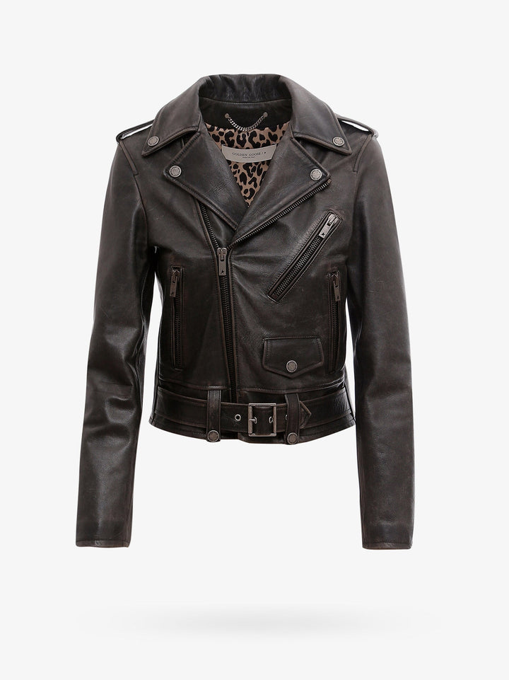 Golden Goose Deluxe Brand Women Slim Fit Destiny Lived-In Effect Leather Biker