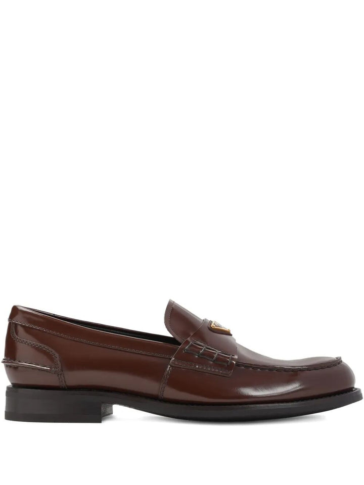 Prada Men Brushed Leather Loafers