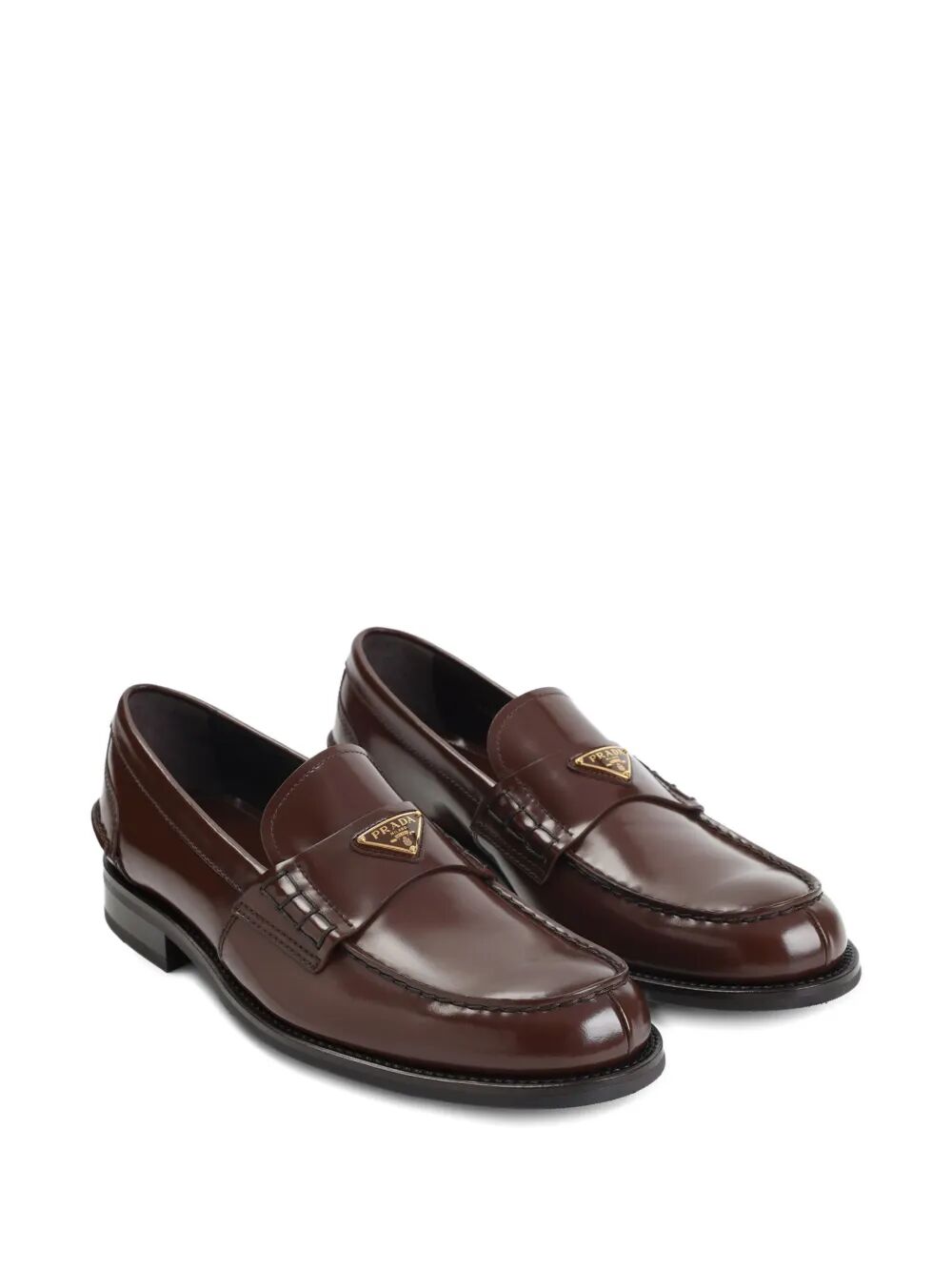 Prada Men Brushed Leather Loafers
