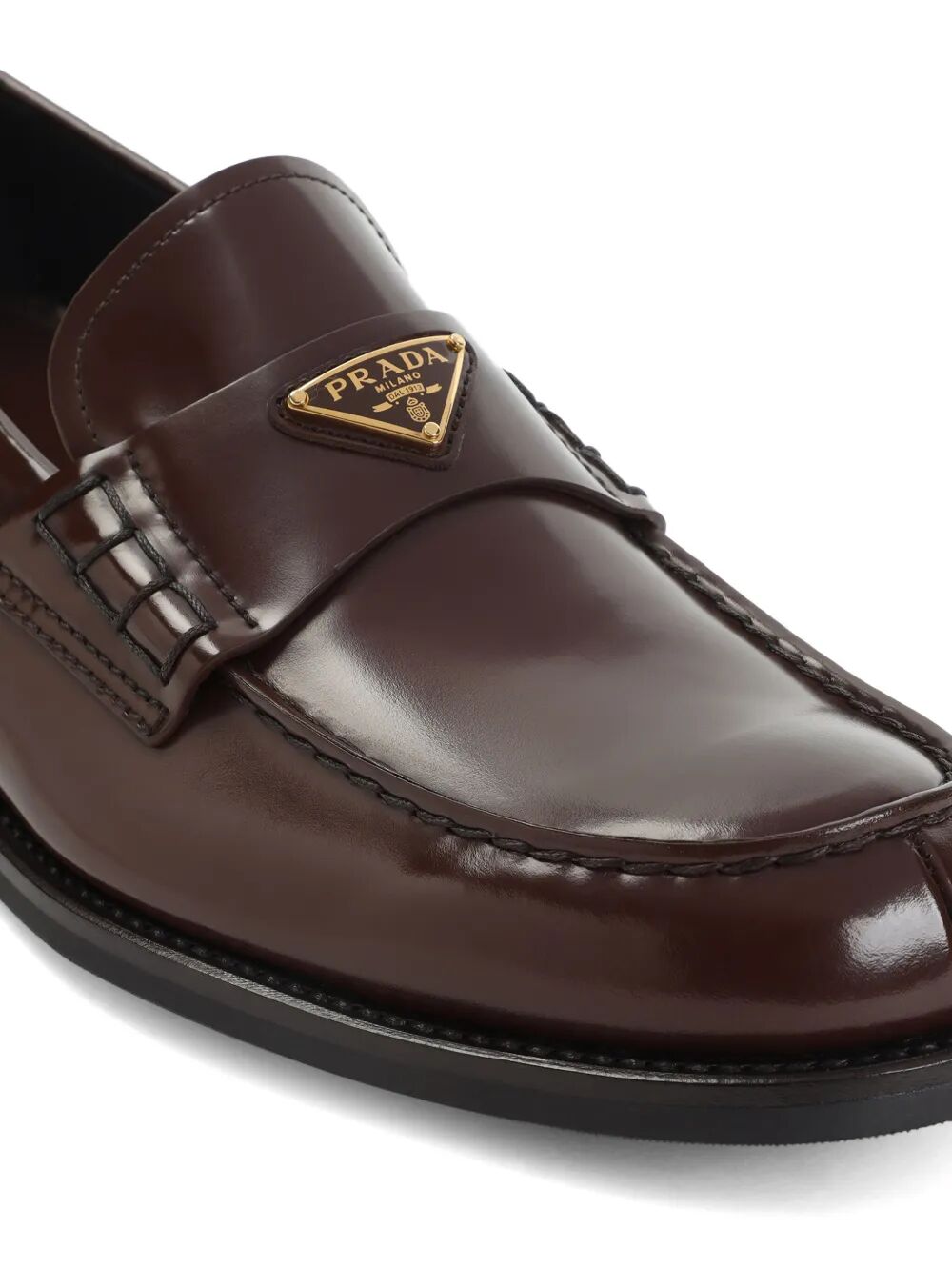 Prada Men Brushed Leather Loafers