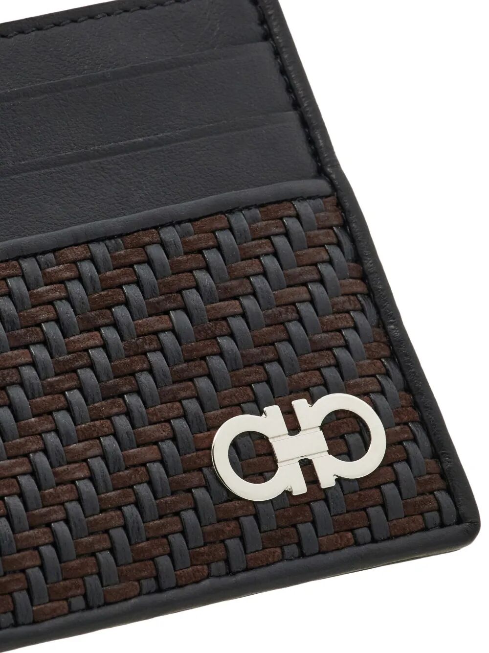 Ferragamo Men Gancini Woven Card Holder