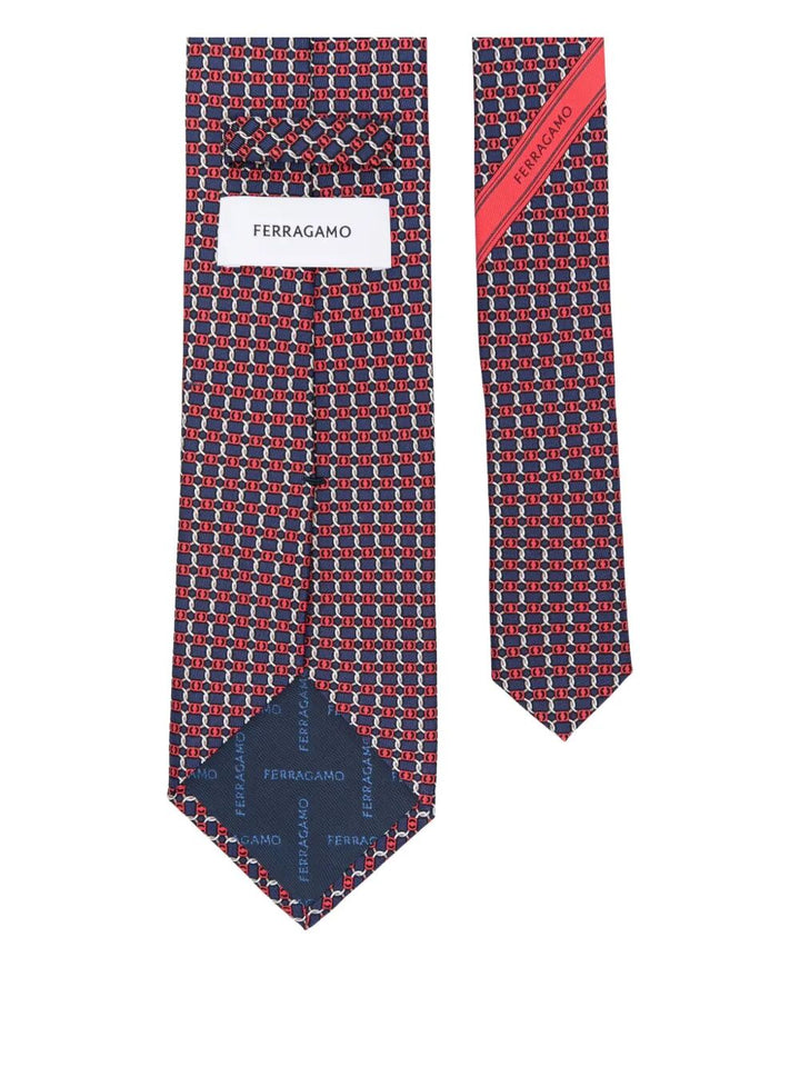 Ferragamo Men Geometric-Pattern Aida Silk Tie