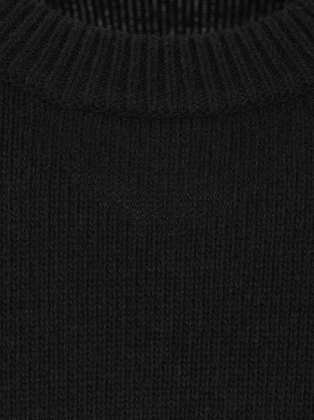 Stone Island Men Crew Neck Wool Sweater With Reverse Stitch Details