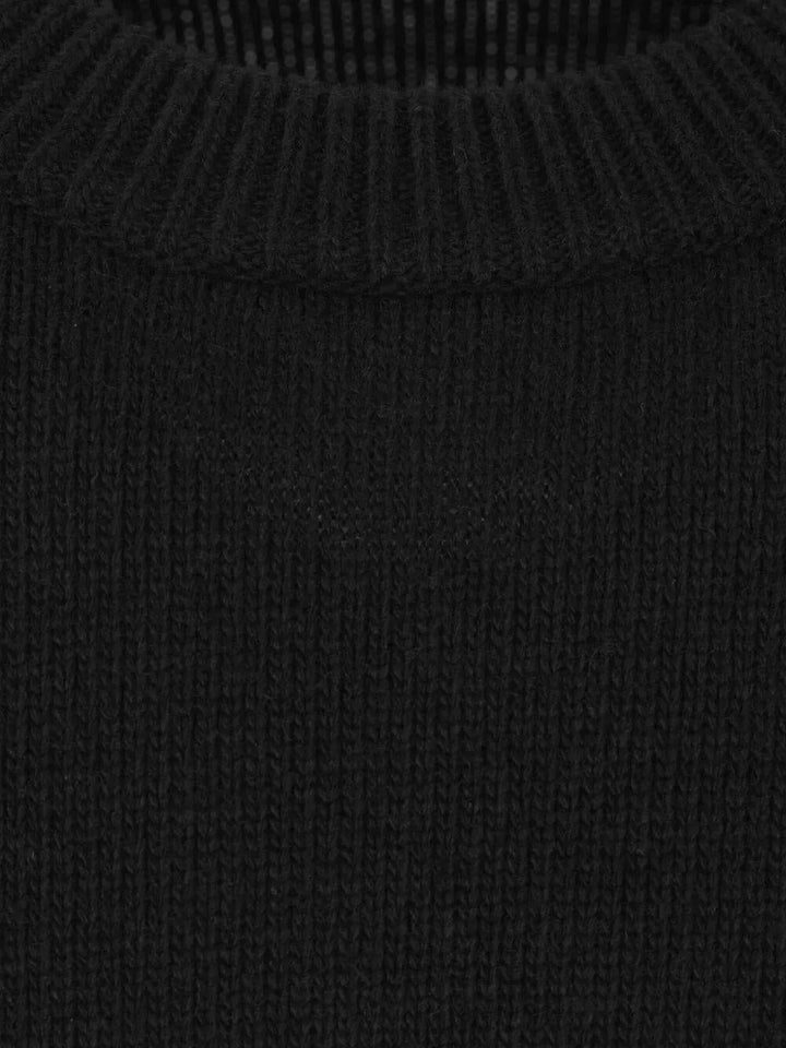 Stone Island Men Crew Neck Wool Sweater With Reverse Stitch Details