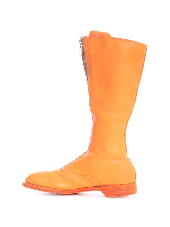 Guidi Women Front Zip Army Boots Sole Leather