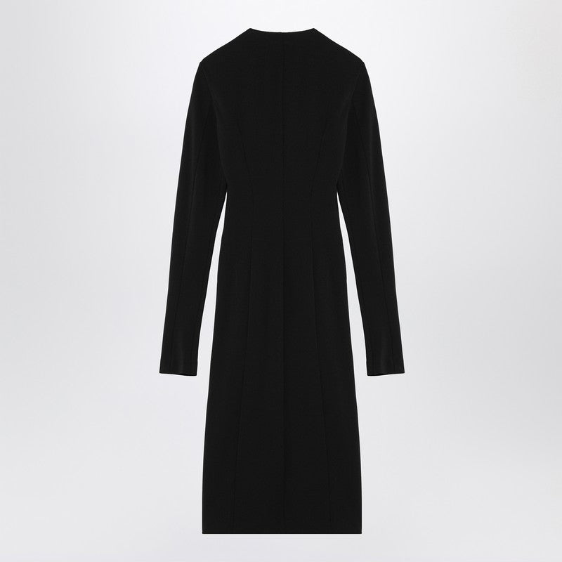 The Attico Black Midi Dress With Logoed Zip Puller Women
