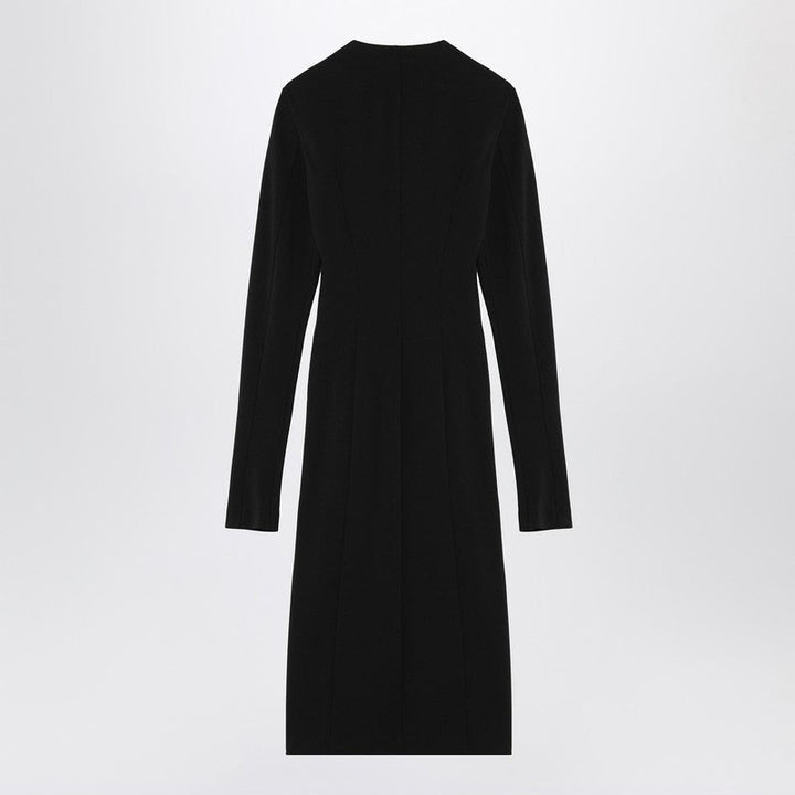 The Attico Black Midi Dress With Logoed Zip Puller Women