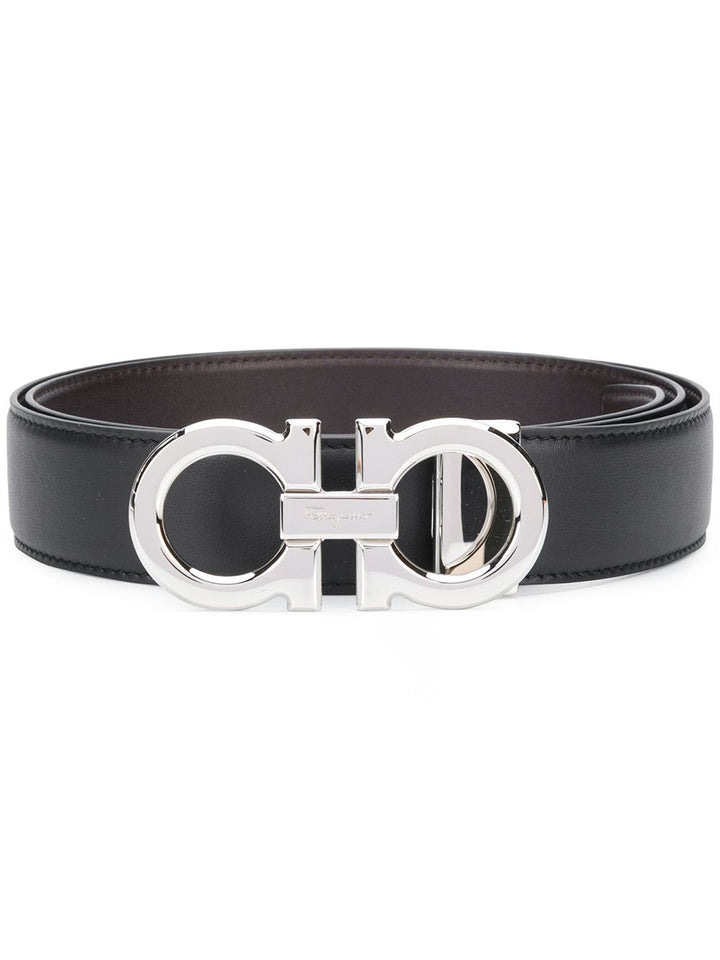 Ferragamo Men Polished Finish Gancini Reversible Belt