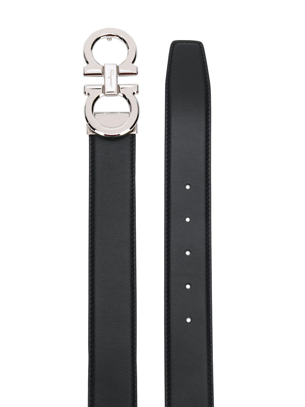 Ferragamo Men Polished Finish Gancini Reversible Belt