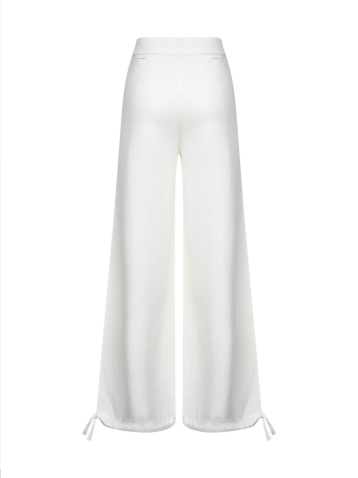 Max Mara Women White Wool Knit Nigeria Trousers