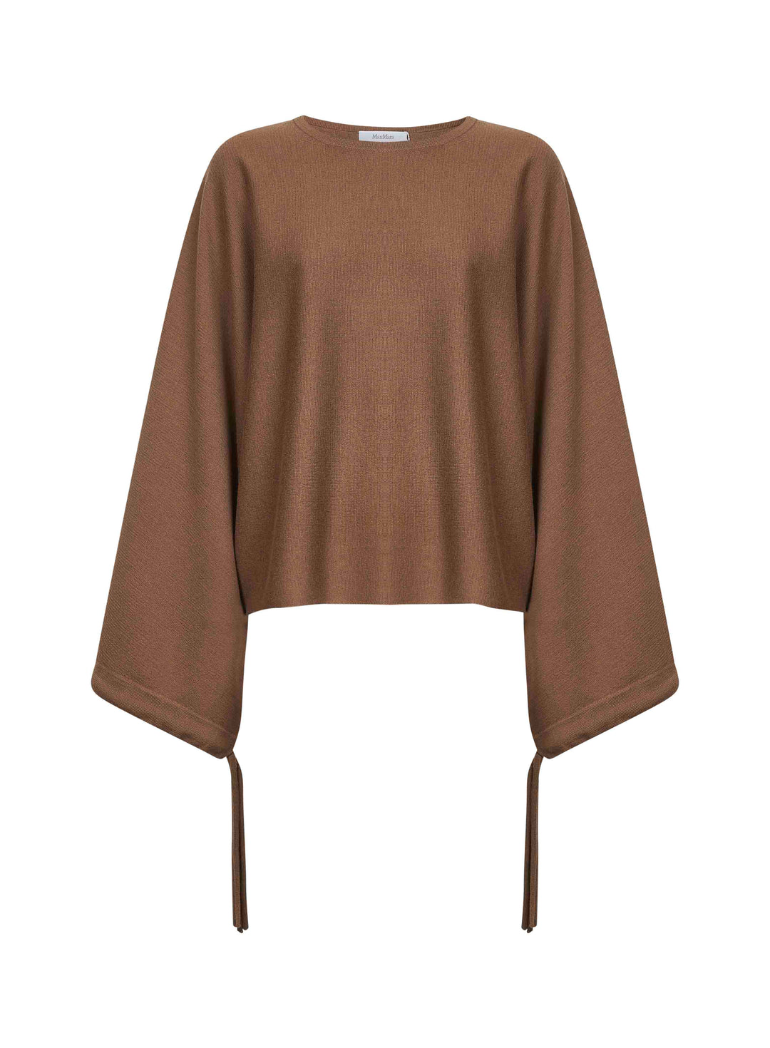 Max Mara Women Brown Wool Knit Frais Cropped Sweater