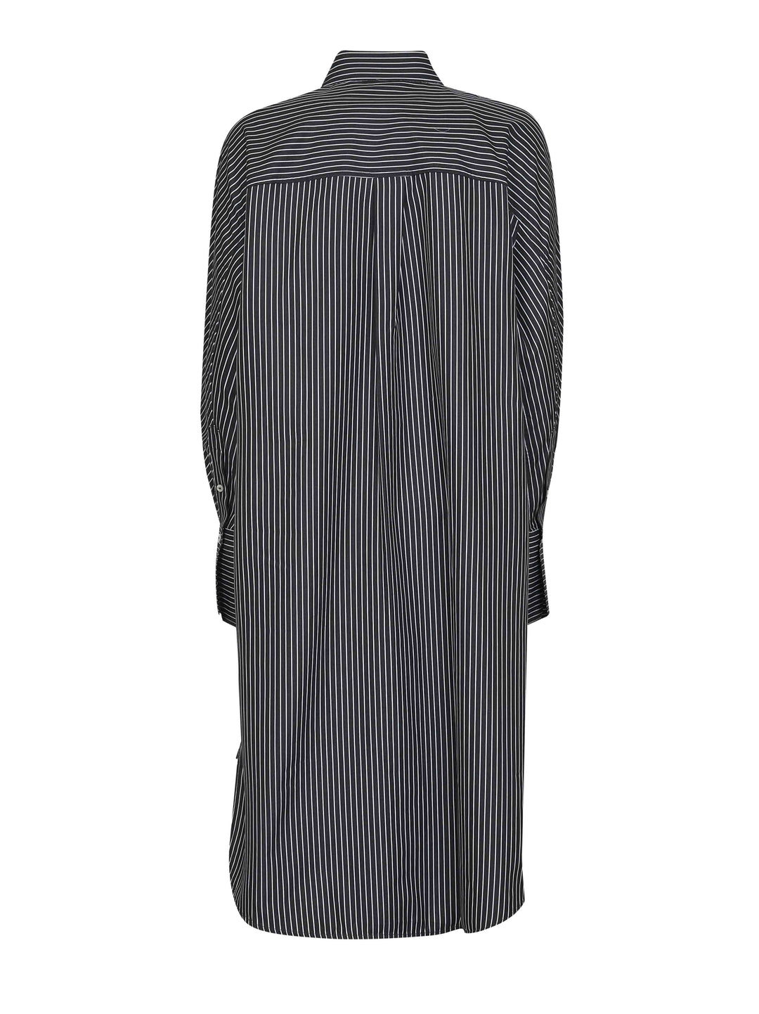 Toteme Women Black And White Striped Cotton Shirt Dress