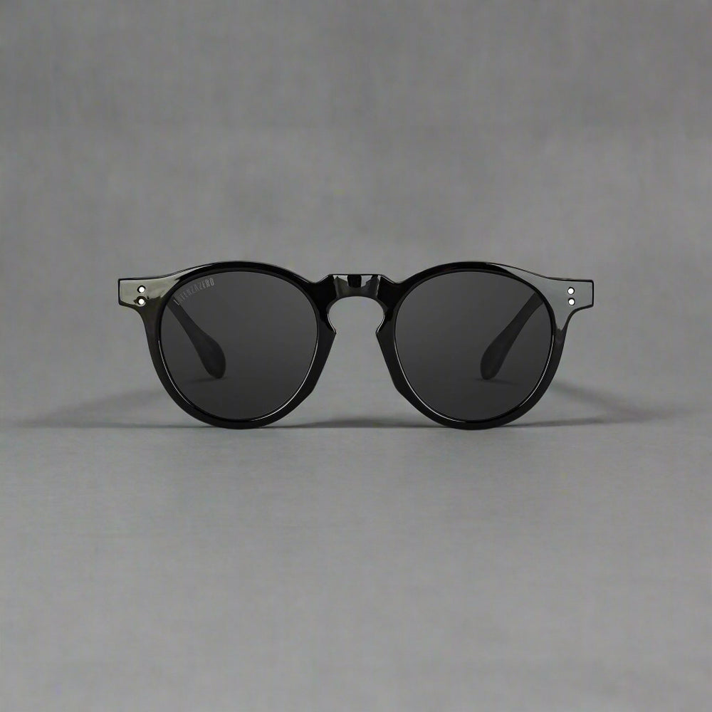 Black stylish Italian designed affordable sunglasses with UV protection.