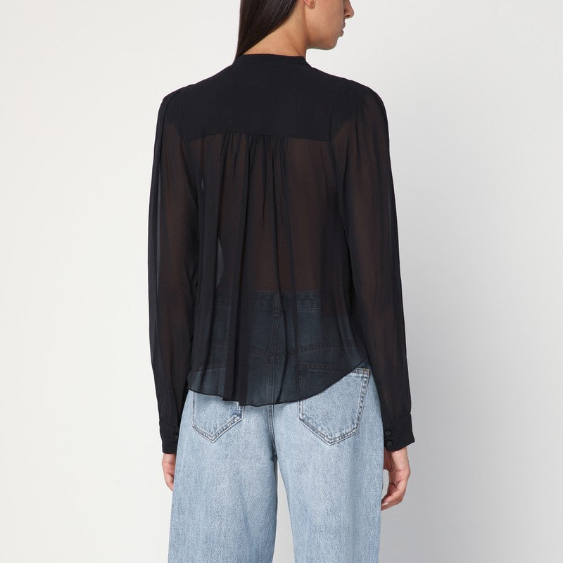 Isabel Marant Étoile Black Noeline Blouse In Viscose Crêpe Women