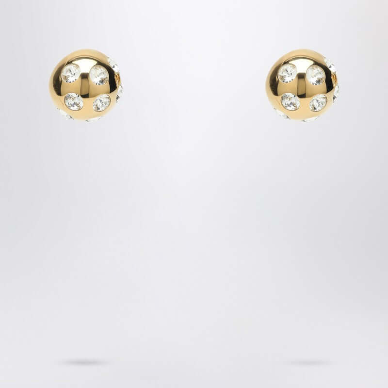 Jacquemus Square Round Earrings With Rhinestones Women